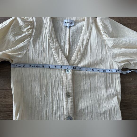 FRNCH Betina Woven Cotton Jumpsuit Short Romper in Ecru Cream Size XS - Picture 9 of 12